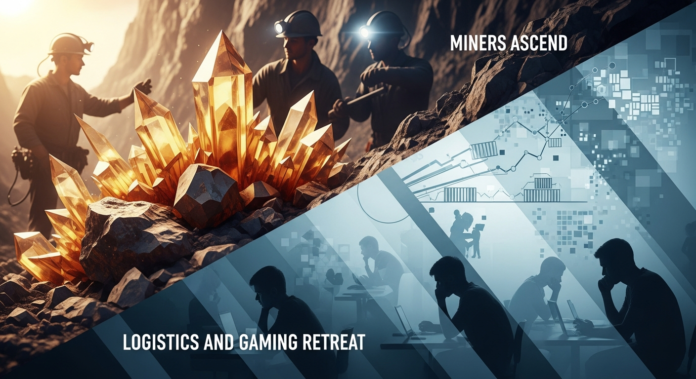 Miners Ascend, Logistics and Gaming Retreat on Active Trading Day